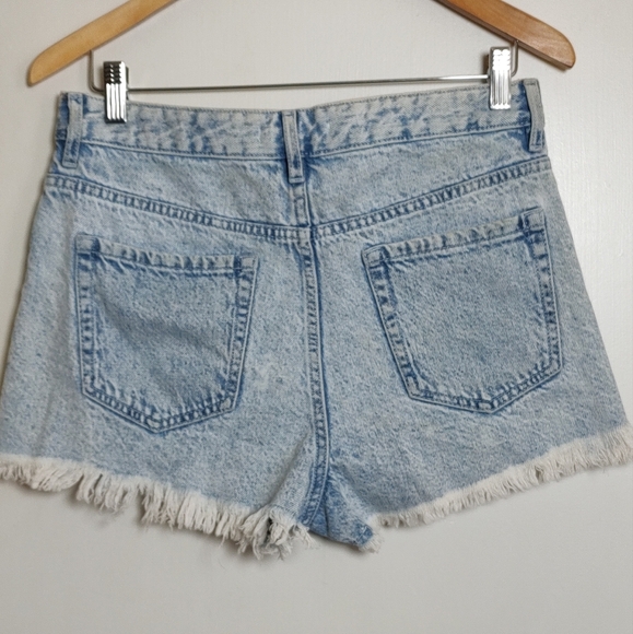 PacSun Cut Off High Rise Festival Denim Blue Women's Shorts - Picture 5 of 9